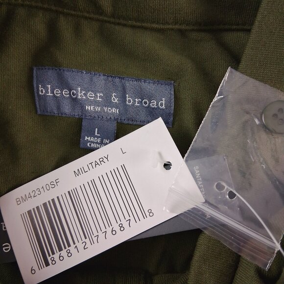 Bleecker & Broad Long Sleeve Polo Shirt Men's Size Large Military Green - Picture 6 of 6